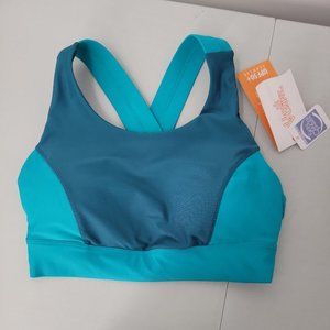 NEW UV SKINZ active Swim Top Bra Women's Size Small Padded Cups Blue Teal UPF 50